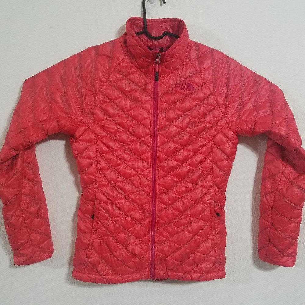 North Face Womens Small Pink Thermoball Jacket Puffer Puff Light Bubble Coat TNF